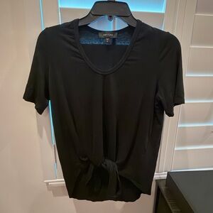 Karen Kane Tie Front Tee in Black Size Small